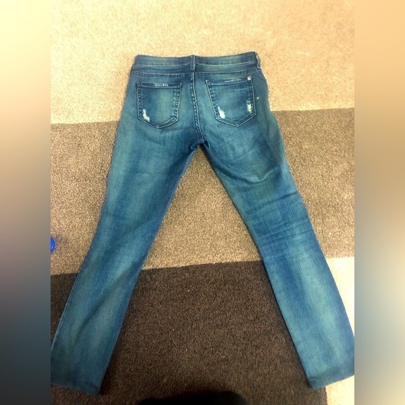 Koral Greenish tint Distressed Ankle Skinny Jeans  Sz 25​ - Picture 5 of 6